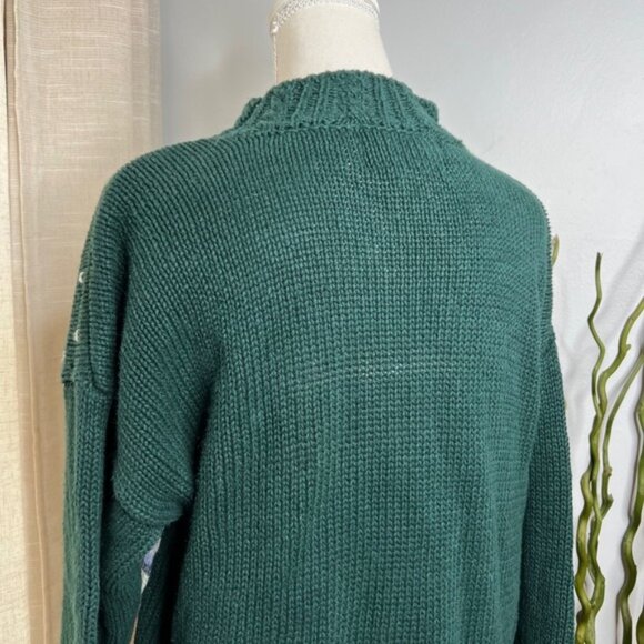 90s Vintage Tiara International Santa Claus Christmas Sweater Sequins Large - Picture 13 of 14